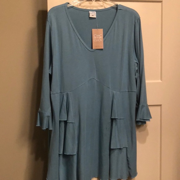 color me cotton Tops - NWT Color Me Cotton Blue Tunic Top XXL